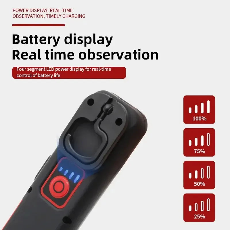 ESMARTER Magnetic COB LED Work Light – USB Rechargeable Torch