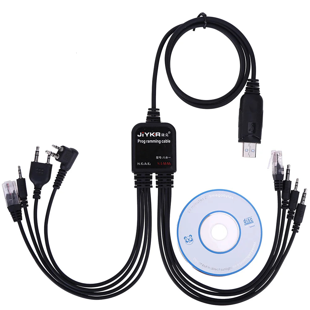 8 in 1 USB Programming Cable for Baofeng for Motorola Kenwood TYT QYT Radio Zpaxo