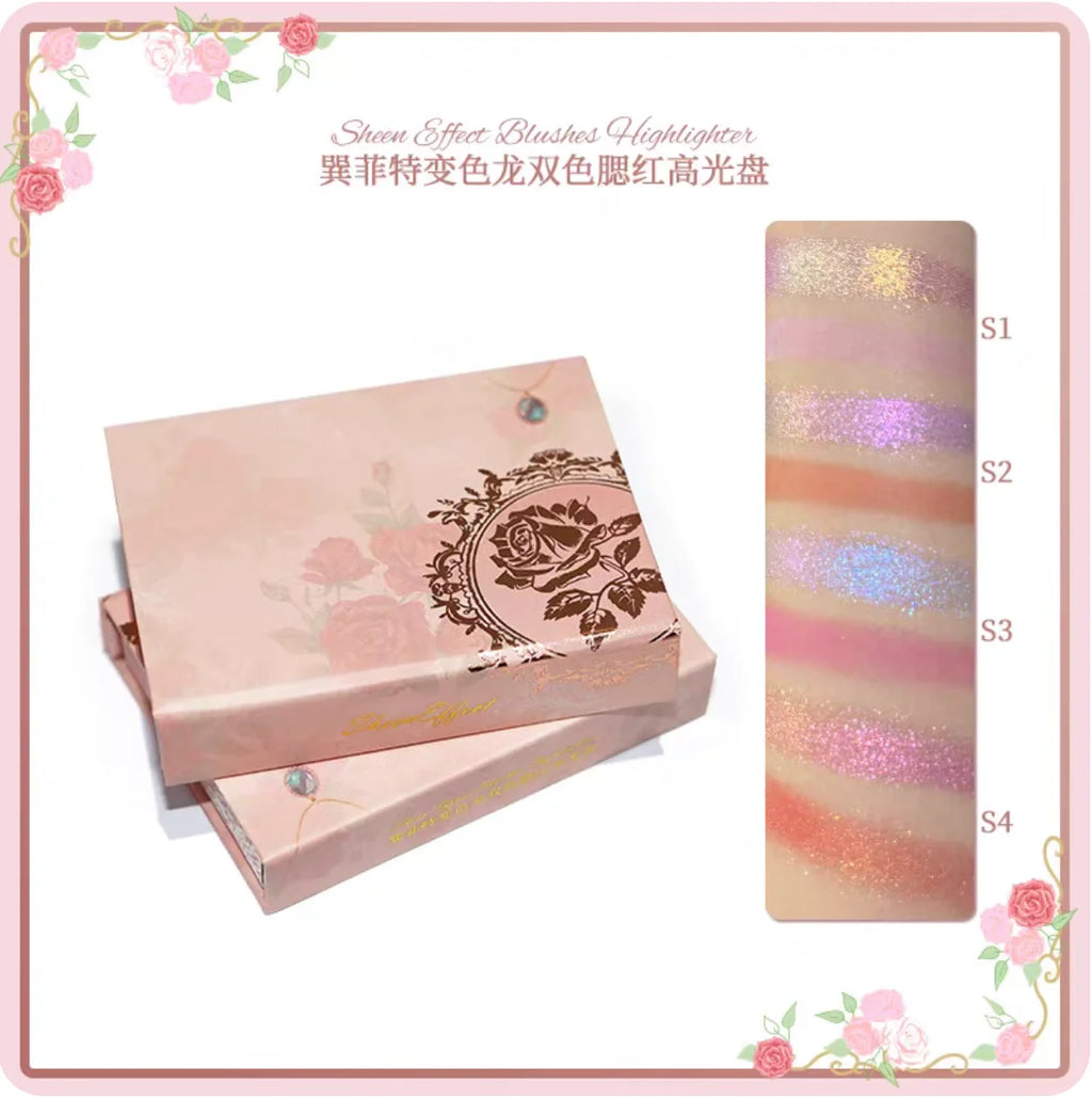 SheenEffect chameleon pigment Highlighter Blush Palette Super Ultra Shiny Original Cheek Makeup Cosmetics Zpaxo