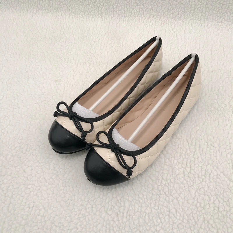 Ballet Shoes Flats Shoes Women's New Embroidery Colored Bow Knot Light Mouth Spring and Autumn Flat Shoes Ladies Zpaxo