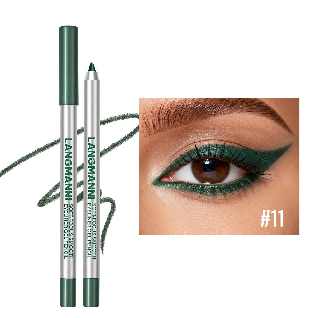 Pearlescent Glitter Eyeliner Pencil 12 Colors Smooth High Pigment Eye Liner Eyeshadow Pen Long-Lasting Waterproof Eyes Makeup Zpaxo 11