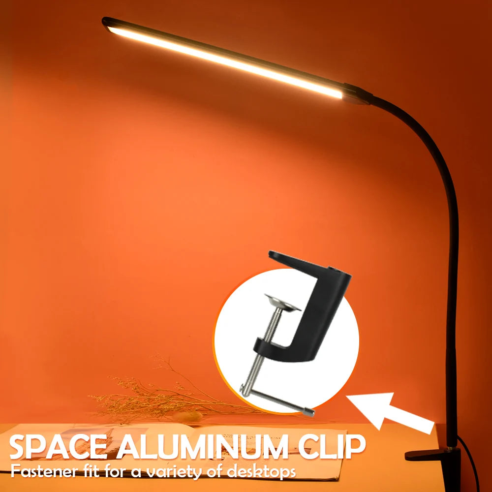 LED Eye-Caring Computer Monito Desk Lamp 10 Level Dimming 3 Color Mode Flexible LED Architect Table Light Reading Lamp for Home Zpaxo