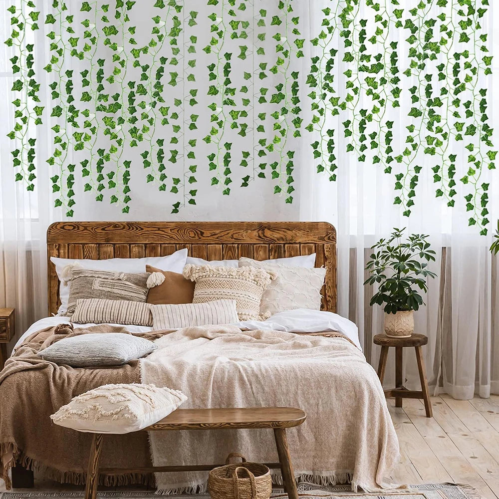 2 12M Artificial Plant Green Ivy Leaf Garland Fake Creeper Hanging