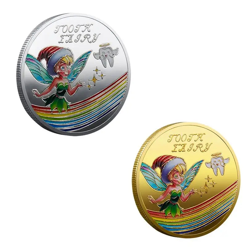 Tooth Fairy Gold Plated Commemorative Coin Creative Kids Tooth Change Gifts Physical Metal Coin Crypto Commemorative Coin Zpaxo