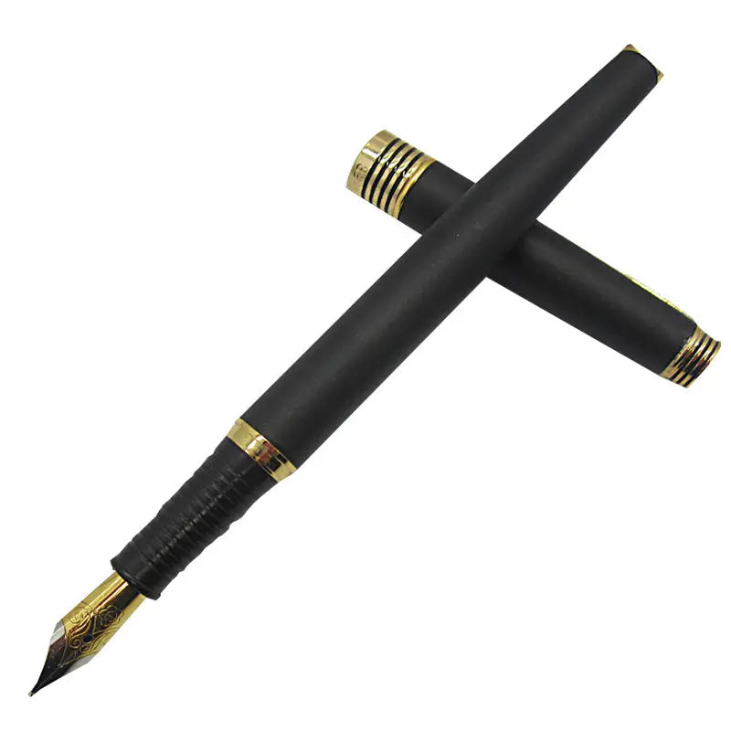 Vintage Hero 399 Fountain Pen, Fine Nib, Calligraphy Classic Writing Office Pen, Black Sand Gold Plated Clip Zpaxo Hero 399 F