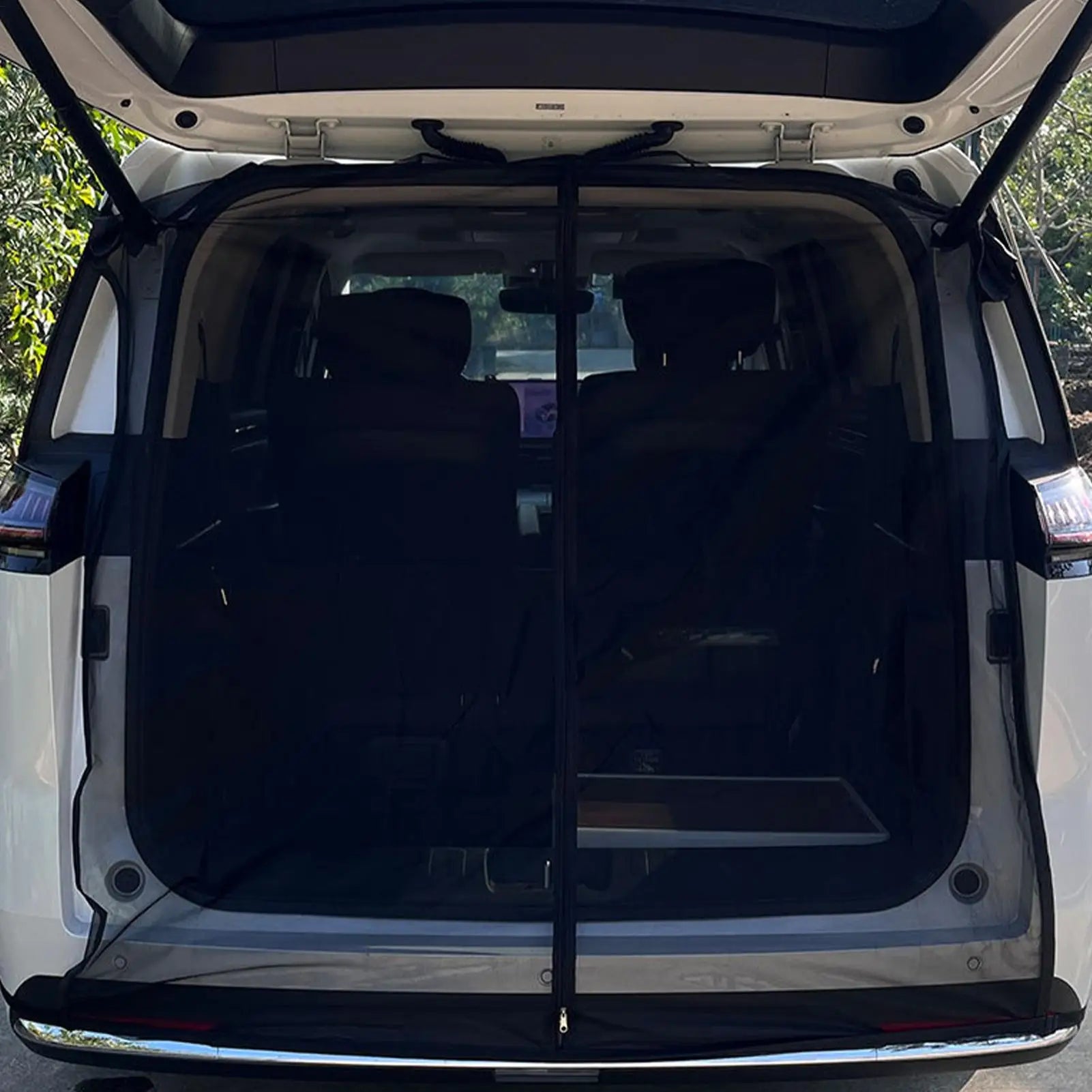 Car Tailgate Mesh Screen for SUV 58x57Inch Heavy-Duty Magnetic SUV Rear Window Protection Screen for Travel Road Trip Picnic Zpaxo