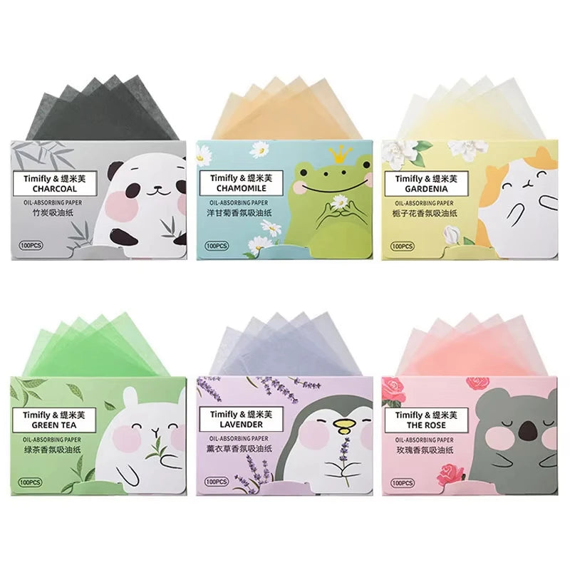 100pcs Fragrance Facial Oil Absorbing Paper facial absorbent paper Face Oil Absorbing Sheets Makeup Tools Skin Care for Women Zpaxo