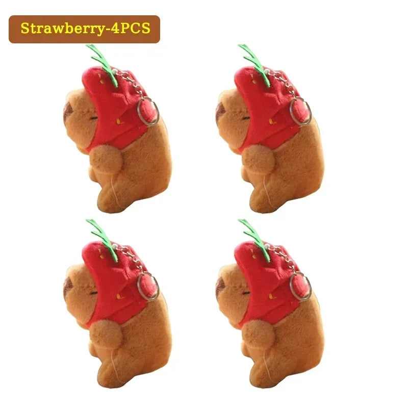 1- Water Dolphin Cotton Red Lovely Cute Creative Capybara Pendant Zpaxo Strawberry 4PCS