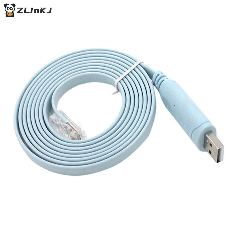 ▶1PCS USB to RJ45 Console Cable RS232 Serial Adapter for Router RJ 45 8P8C Converter USB Console Cable Switch Control Cable Zpaxo