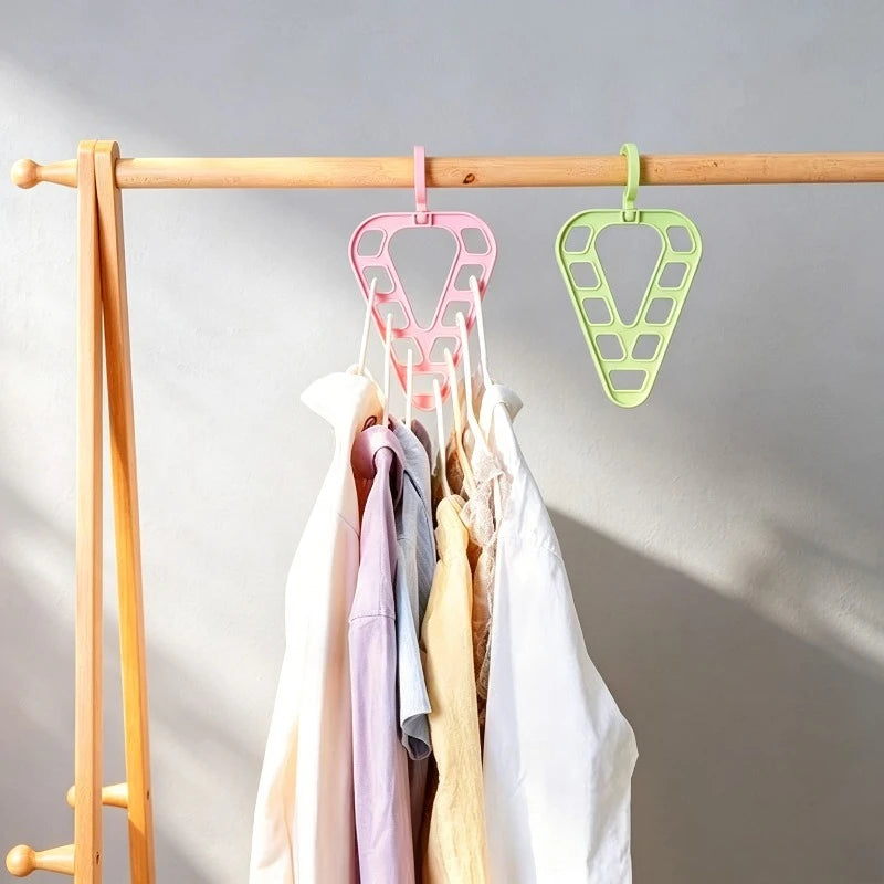 Folding Rotatable Hanger Magic Hook Non-slip Triangle Space Saving