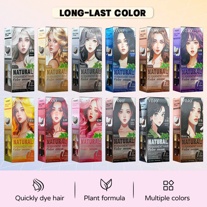 Semi-Permanent Hair Dye,100ml and 100ml Coloring Agent,Easy to Apply,Hair Coloring Unisex Natural Hair Cream for All Hair Types Zpaxo