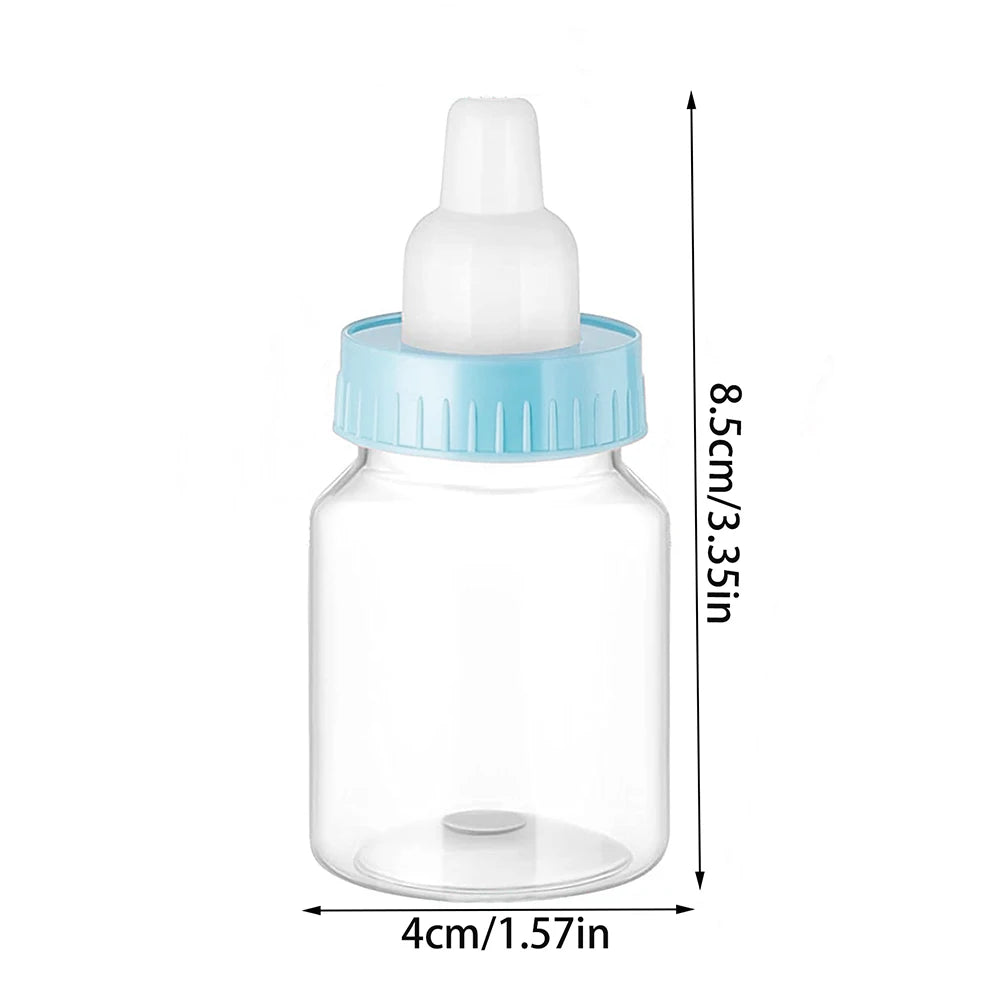 12Pcs Baby Bottle Baby Shower Favor Plastic Candy Bottle Mini Feeding Bottle for Birthday Baby Shower Gift Decor Zpaxo