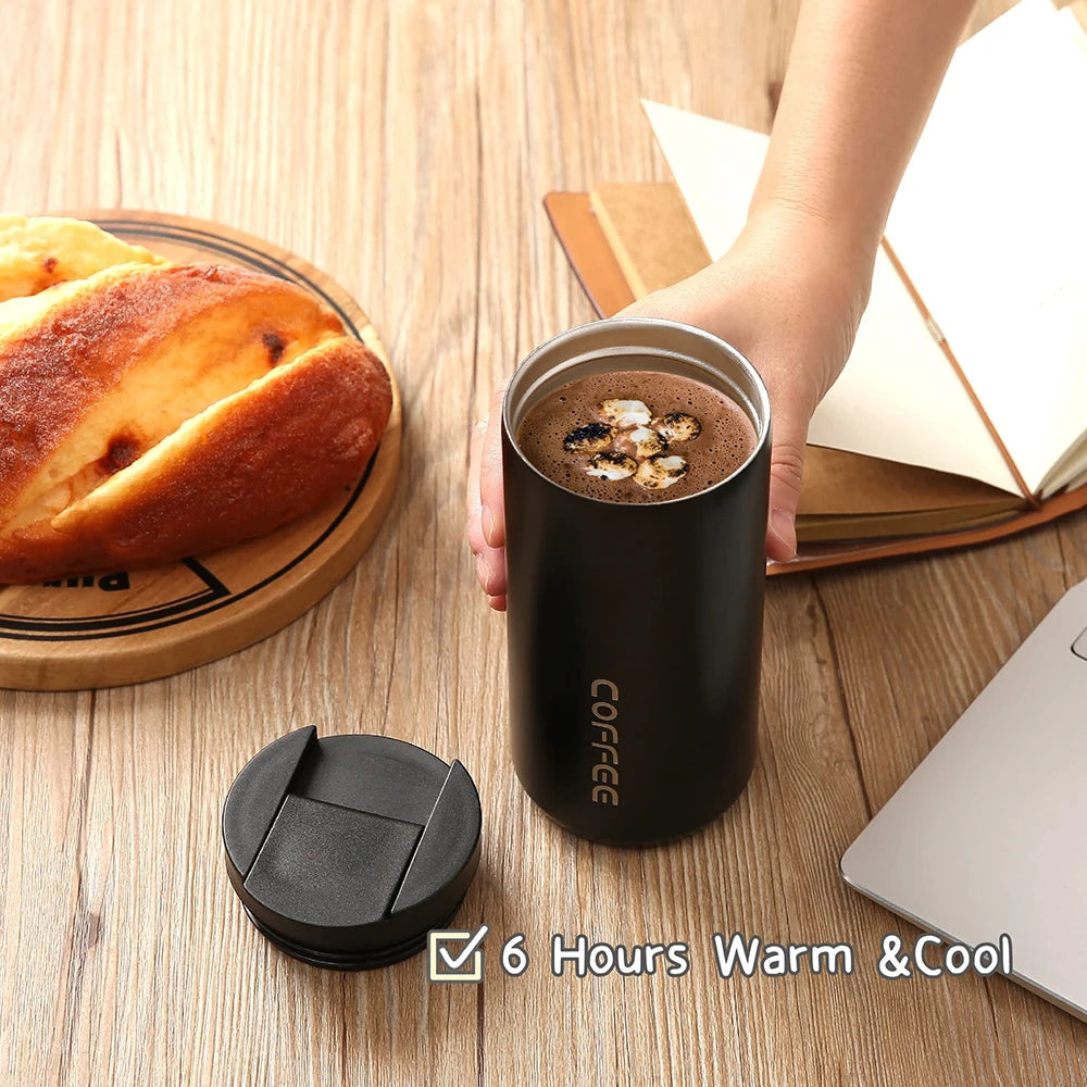 400ML Stainless Steel Coffee Thermos Bottle Thermal Mug Leakproof Car Vacuum Flasks Coffee Cup Travel Portable Insulated Bottles Zpaxo