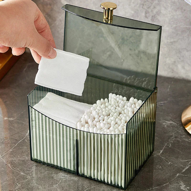 Desktop Dust-proof Transparent Jewelry Box Makeup Removal Cotton Zpaxo