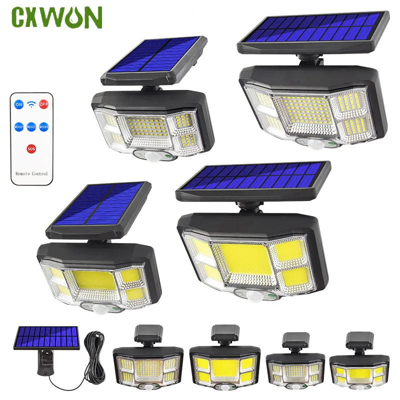 Solar Sensor Lights 168 LED COB Split Outdoor Waterproof Garden Wall Zpaxo