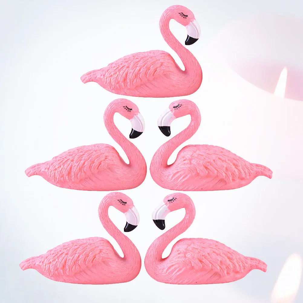 Resin Flamingo Miniatures Pink Vibrant Cake Decoration Party Baking