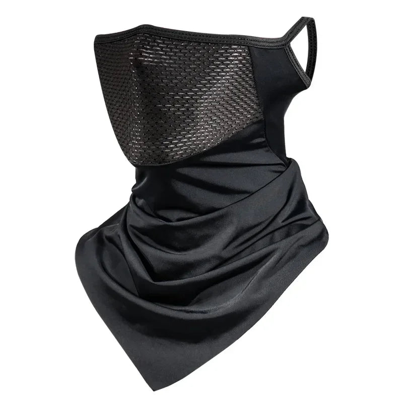 Summer Outdoor Men Mask Full Face Bicycle Neckerchief Cycling Bandana Zpaxo black