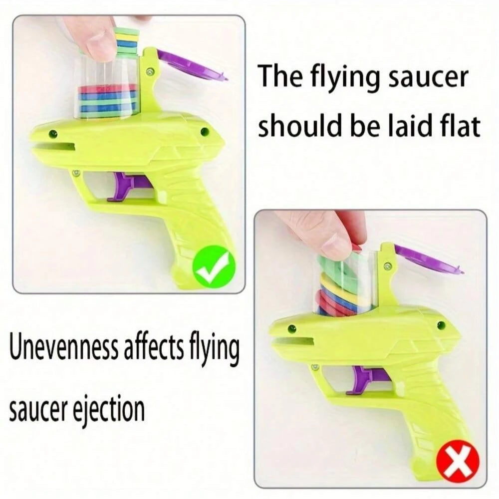 Foam Disc Launcher Flying Handheld Shooter Indoor Shooting Game