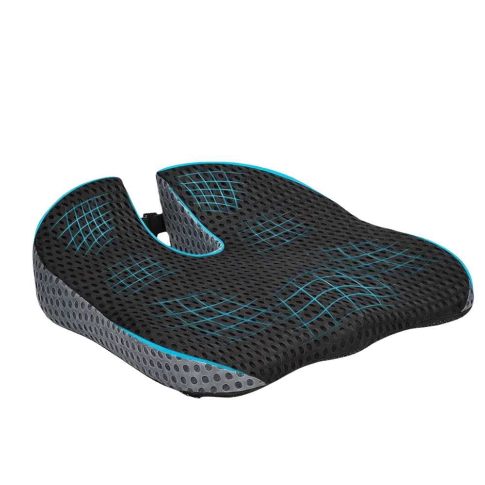 4D Mesh Car Wedge Seat Cushion Pressure Adjustable Straps Breathable Zpaxo Black B