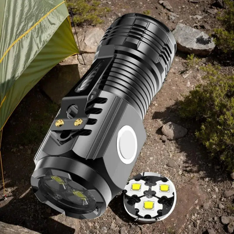 Three Eyed Extreme Illumination Tactical Flashlight Rechargeable Mini Zpaxo 1