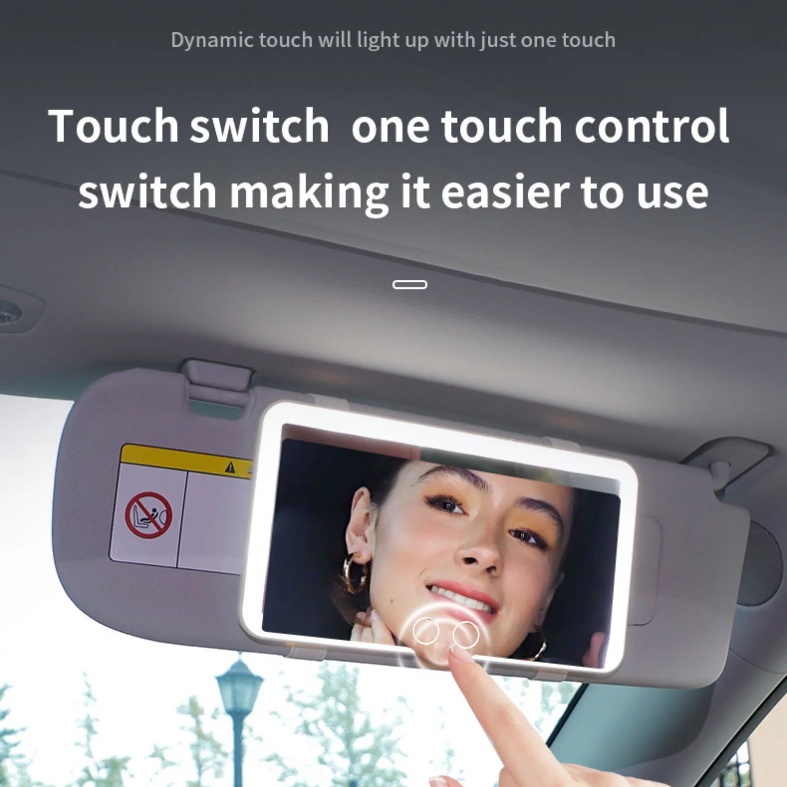 1Pc Vehicle Interior Mirrors Sun Visor Plate LED Vanity Makeup Mirror For Women Rechargeable Fill Light Universal Vanity Mirror
