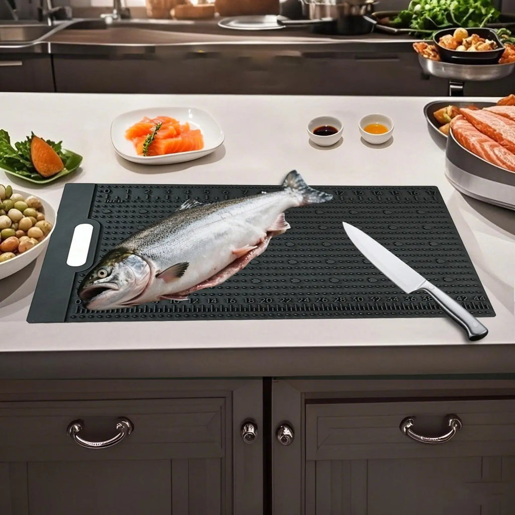 Fish Fillet Mat Non Slip PVC Cutting Board Measuring Scale Cleaning