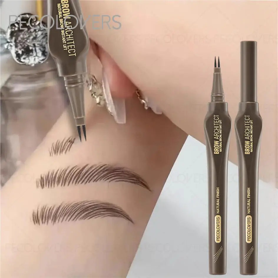 Two-pronged Eyebrow Pencil Beginners Sweatproof Easy Use Long-lasting Zpaxo