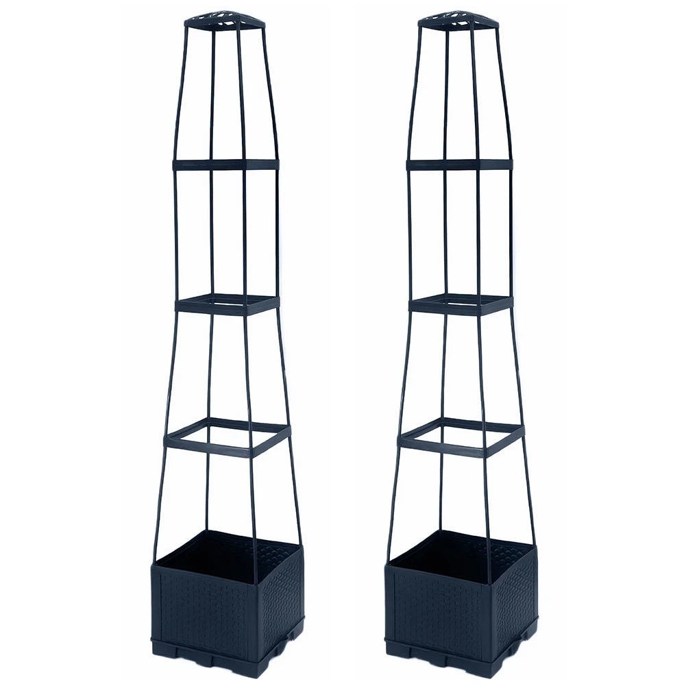 4 Tier Planter Tower Trapezoidal Trellis Tomato Cage Garden Box Zpaxo L 2PCS