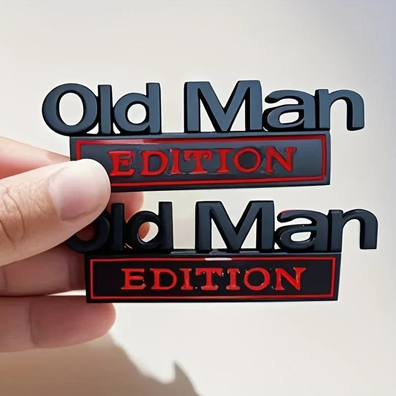 Old Man Edition 3D Emblem Sticker Badge Fender Funny Decals Car Truck