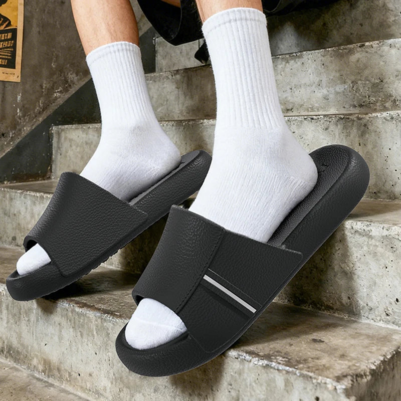 Summer Men Slippers Women Sandals Casual Beach Shoes Soft Bottom