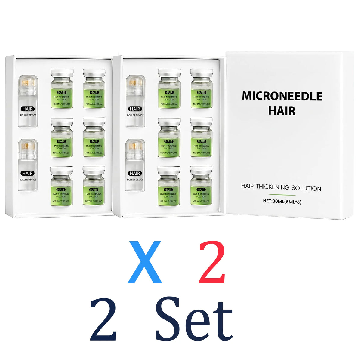Hair Care Microneedle Roller Serum Scalp Nourishing Volumizing Thickening Appearance Care Vitamin E Strengthening Hair Roller Zpaxo 2 Set