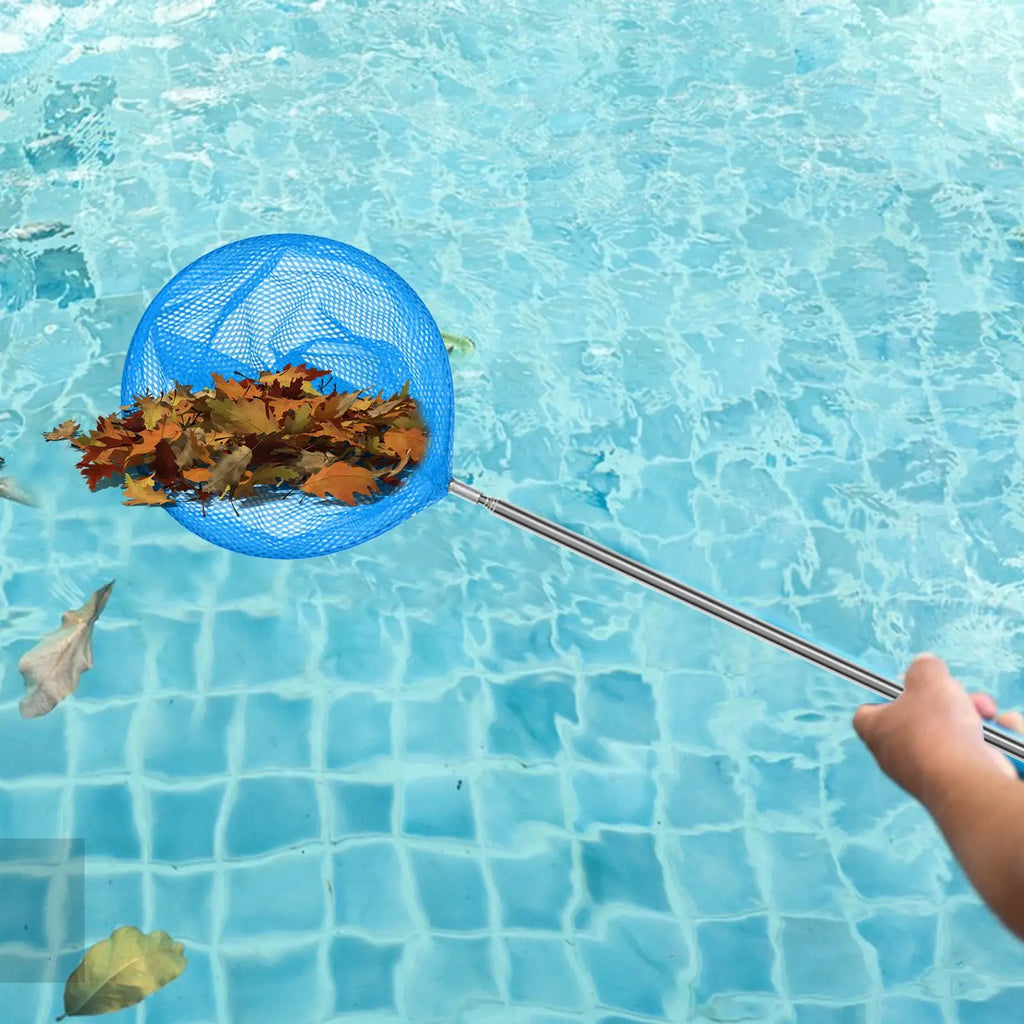Pool Skimmer Net Telescopic Pole Stainless Steel Fishing Nets Kids