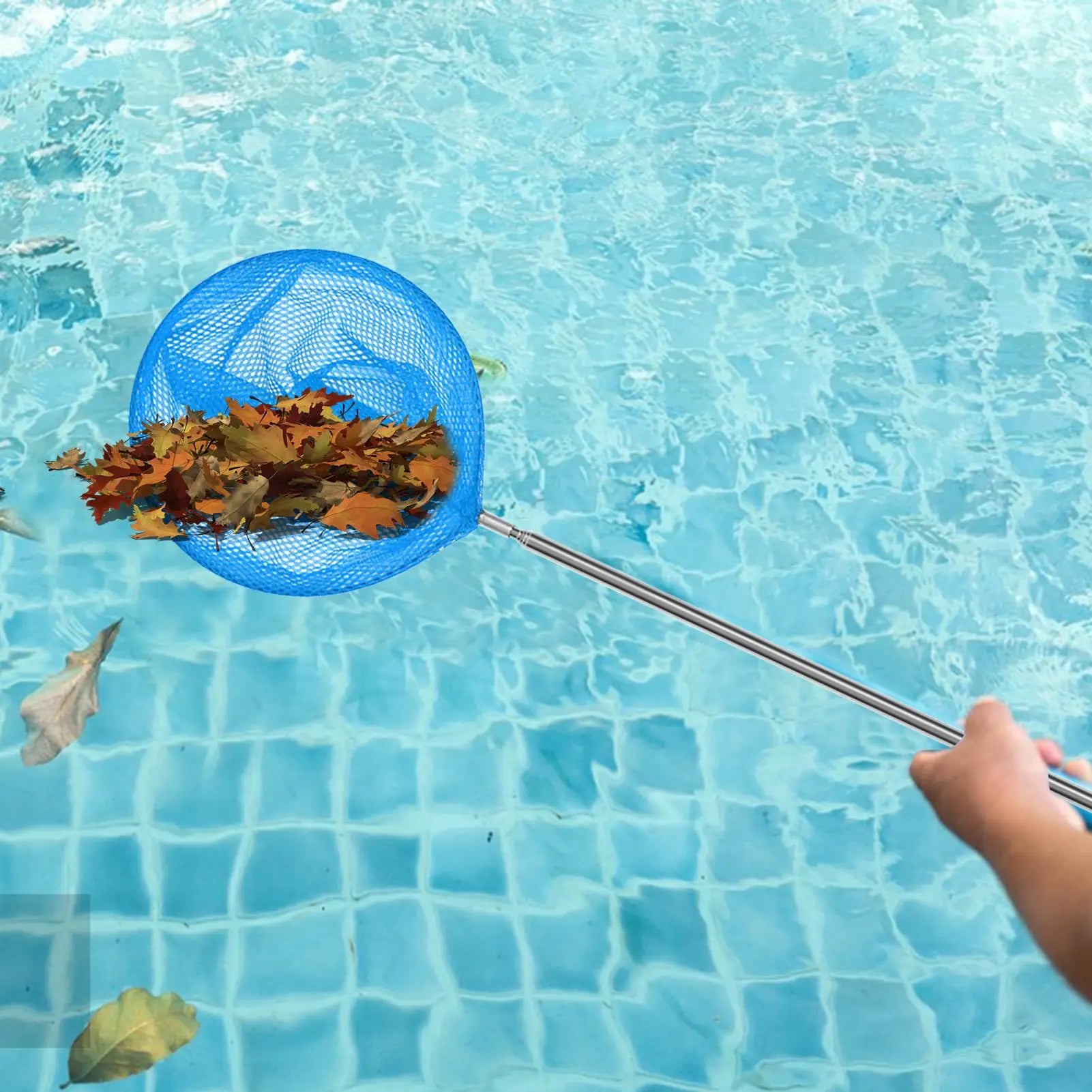 Pool Skimmer Net Telescopic Pole Stainless Steel Fishing Nets Kids