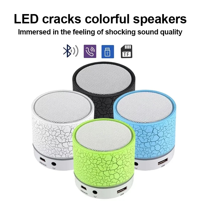 Wireless Bluetooth Speaker Crack LED Light USB SD Card Subwoofer For Computer Smartphone Portable Outdoor Music Player Sound Box Zpaxo