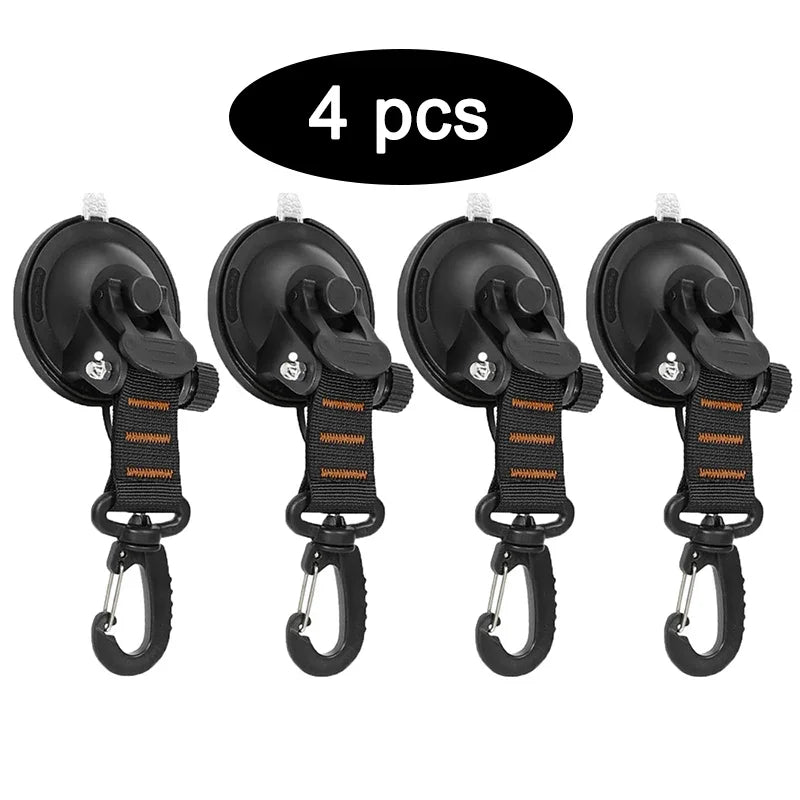 Suction Cup Hook Swivel Red 4 Pack Cups Window with Hooks Strong Car Awning Clips Camper Van Accessories Zpaxo 4PCS-orange