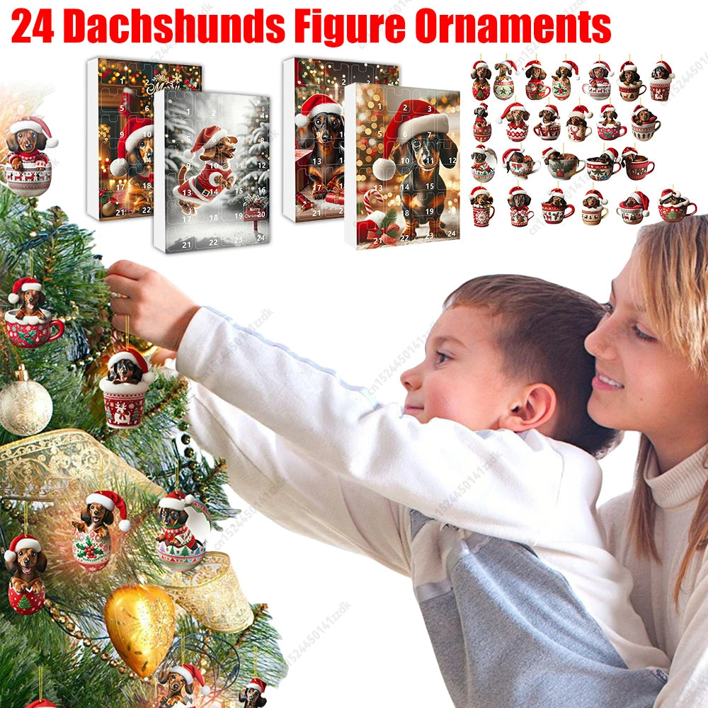 2025 Advent Calendar Dachshunds Christmas Vacation Cute Countdown