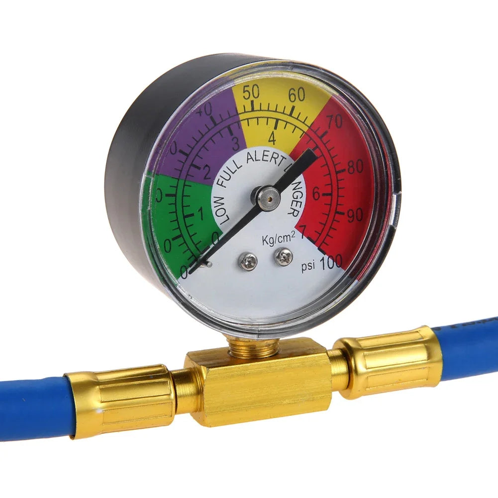 R134A Air Conditioner Gas Cooler Pressure Gauge Refrigerant Refill Zpaxo