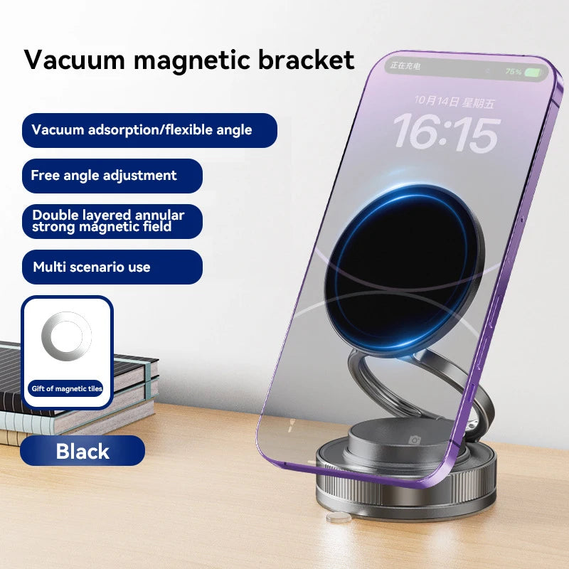 Vacuum Magnetic Phone Bracket 360 Adjustment Double Side Suction Cup