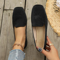 Women Flats Spring Summer Fashion Loafers Shallow Mouth Single Shoes Zpaxo black 39