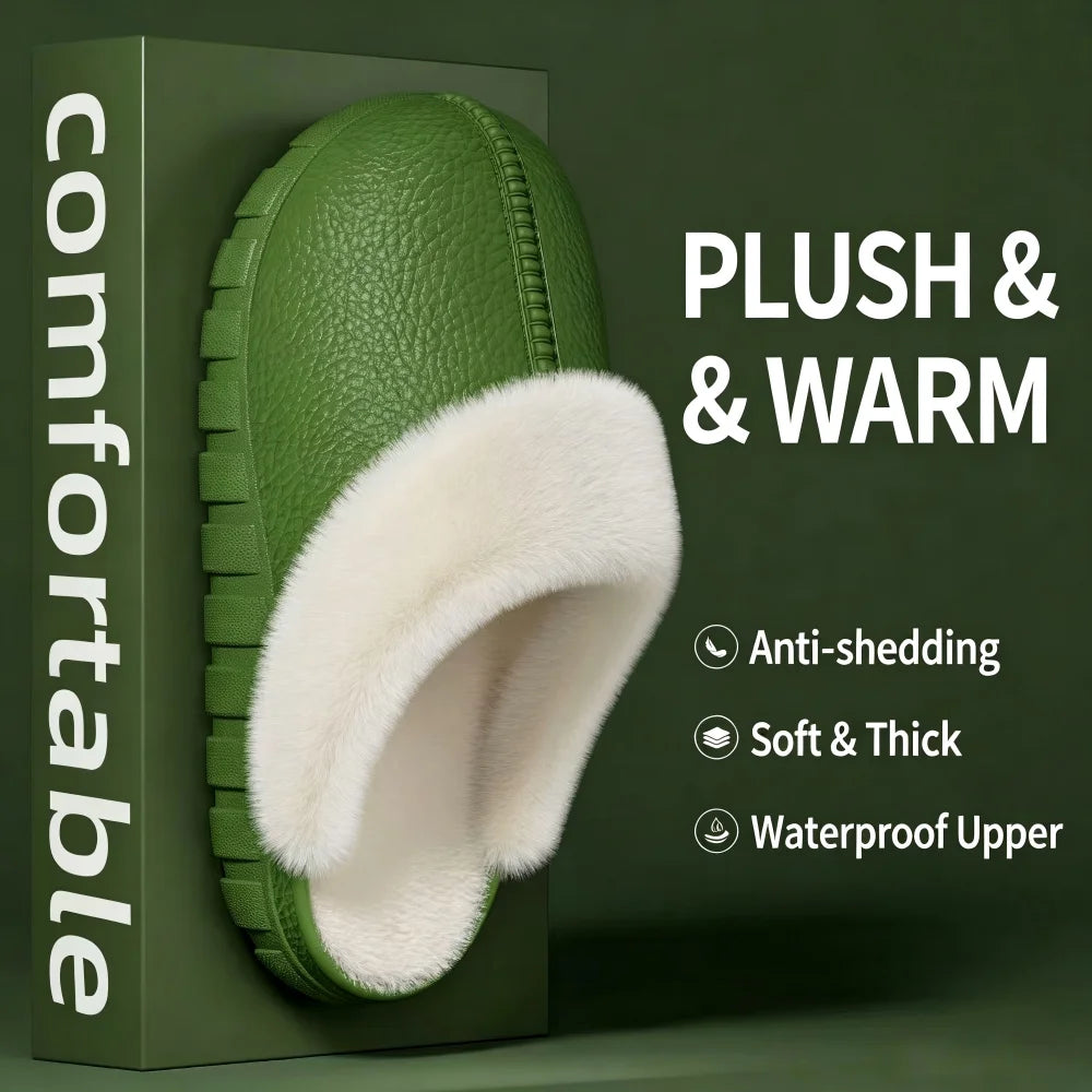 SHAJI Winter Warm Non Slip Indoor Home Slippers Removable Washable Zpaxo green 39-40