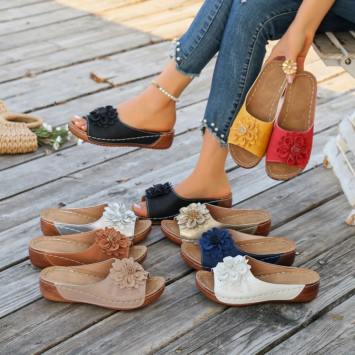 Women Slippers 2025 Elegant Platform Fashion Beach Slides Casual