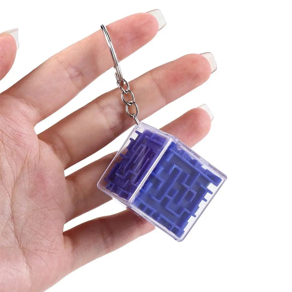 Baby Shower Intelligence 3D Maze Keychain Six-sided Puzzle Keyring Zpaxo