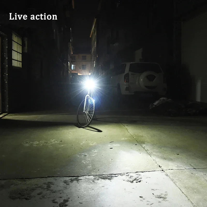 USB Rechargeable Bicycle Front Light with Electric Horn Bike Headlight Super Bright Cycling Flashlight with Loud Warning Bell Zpaxo