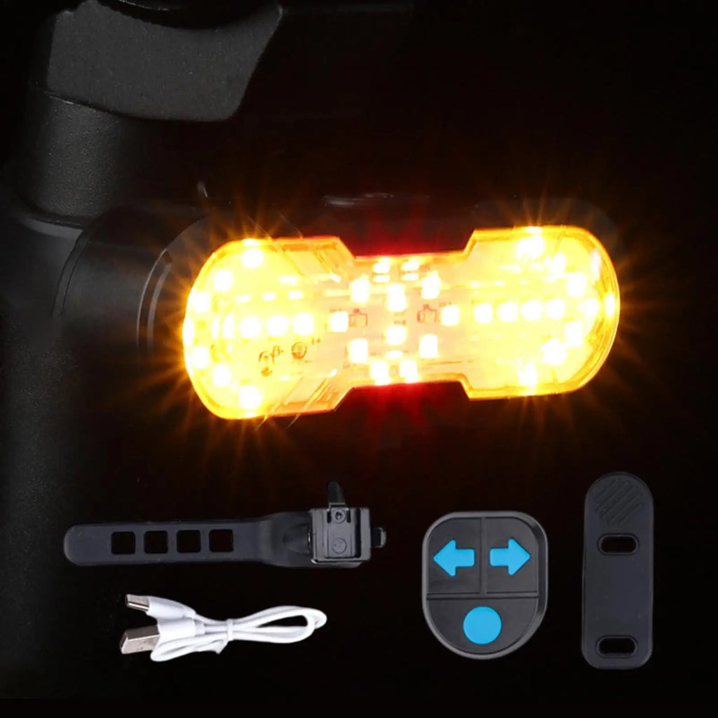 Bike Turn Signal 1200mAh Rechargeable Wireless Remote Control Safety