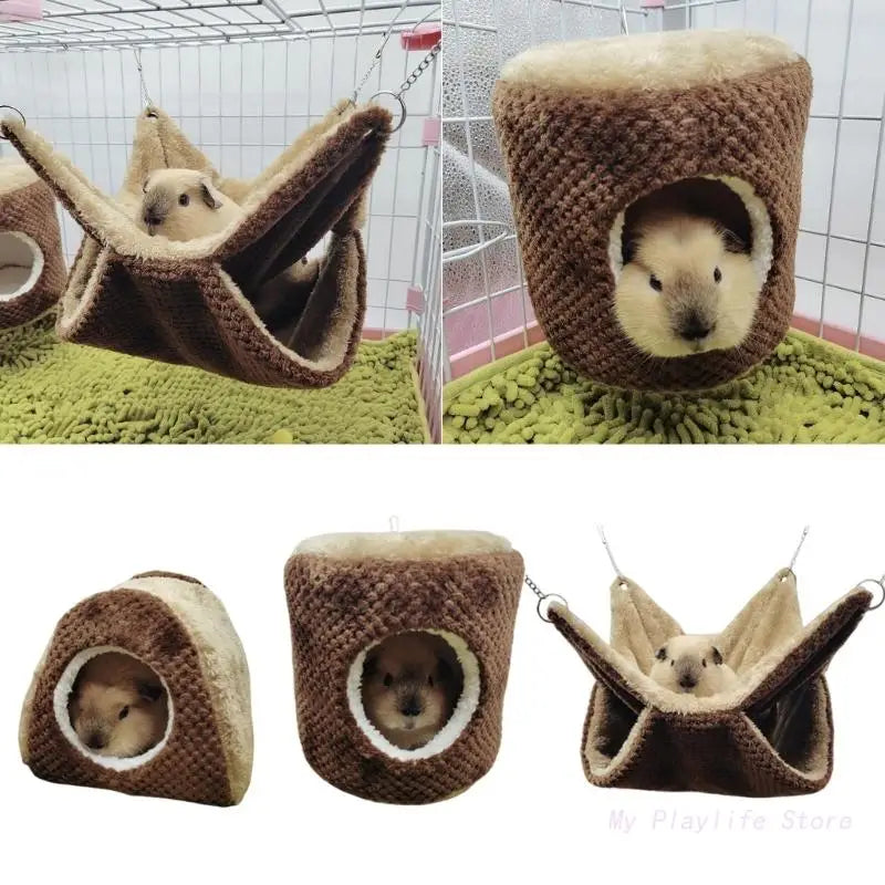 Hamster Hanging Hammock Warm Bed Plush House Hideout Cage Accessory