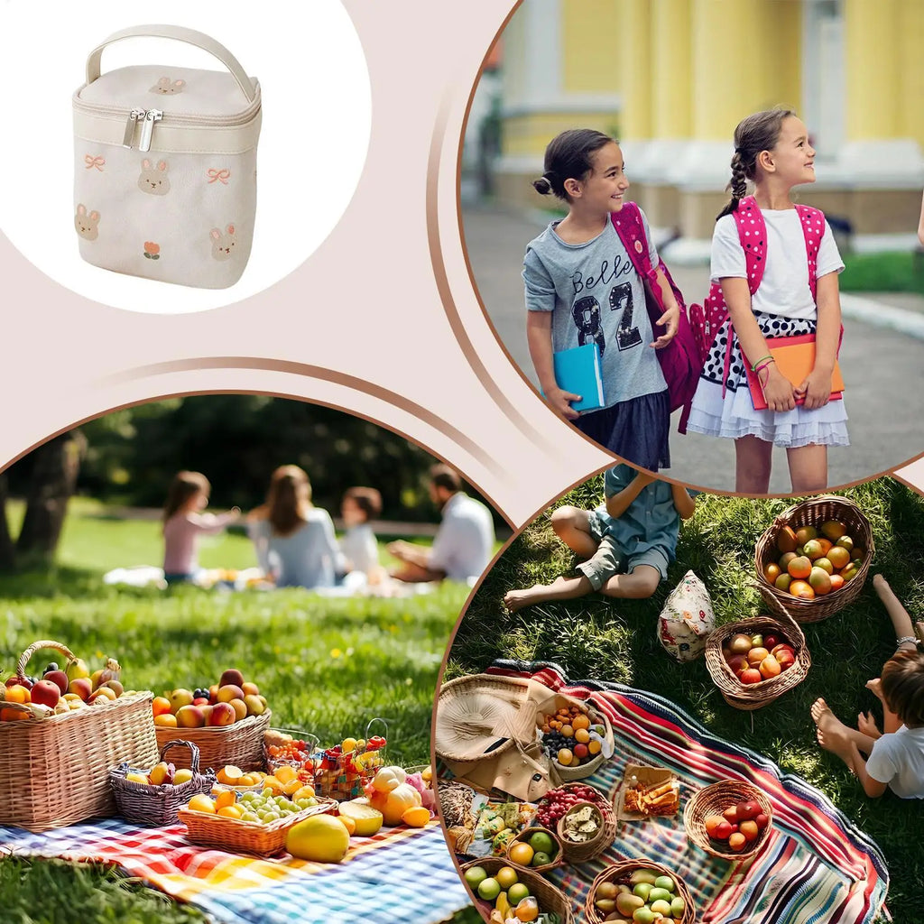 Cooler Bag Cute Thermal Lunch Bags For Women Reusable Foldable Work Meal Carrier Travel Food Storage For Picnic And Camping Zpaxo
