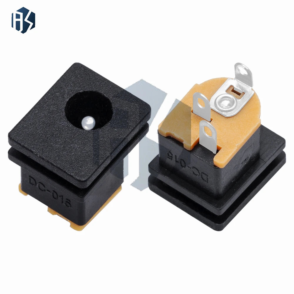DC-015 5 3-Pin Panel Mount DC Power Jack Connector Nut Zpaxo