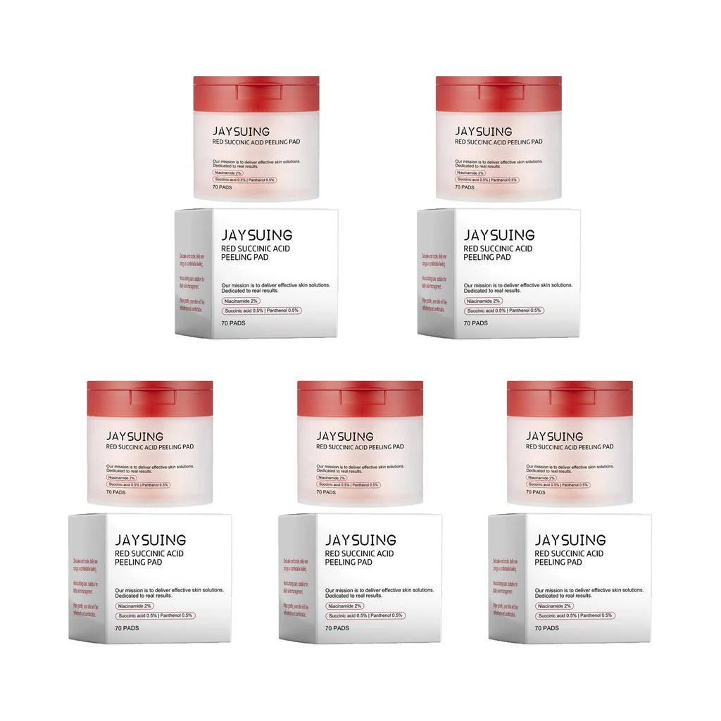 70pcs Red Succinic Acid Peeling Pads Gentle Exfoliation Soothing Moisturizing Delicate Smooth Skin Panthenol Facial Peeling Pads Zpaxo 350pads Boxed