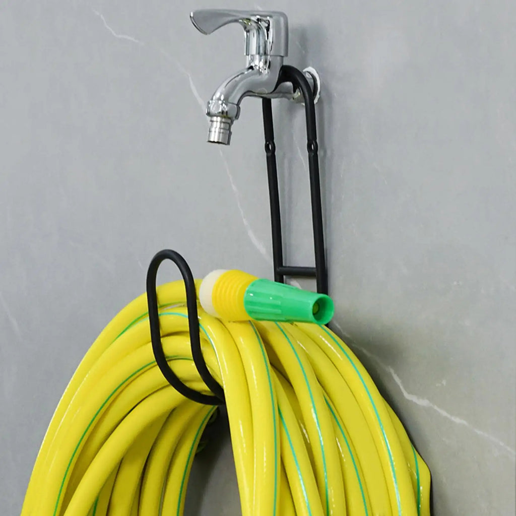 Garden Hose Holder Heavy-Duty Metal Wall-Mounted Outdoor Storage Water Hose Hanger for Garage Backyard Yard Fence House Pool Zpaxo