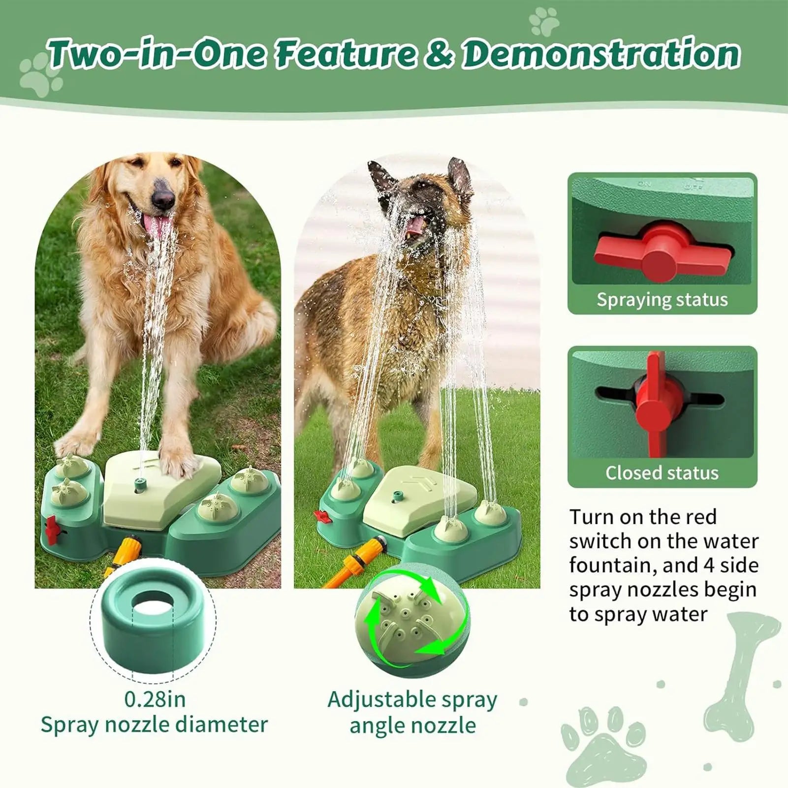 Outdoor Dog Fountain Step Fountains Paw Activated Water Dispenser